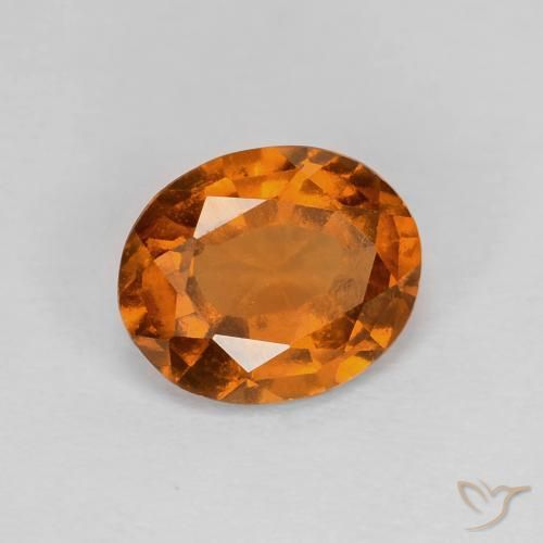 1.70 карата, натуральный Medium Dark-Orange Гранат Гессонит, Овал, VVS-VS