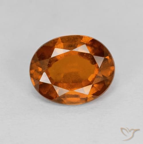 2.02ct Натуральный Красновато-оранжевый Гранат Гессонит, Овал, VVS-VS