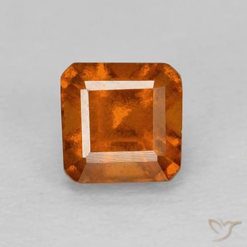 1.08ct Натуральный Красновато-оранжевый Гранат Гессонит, Изумрудная огранка, VVS-VS