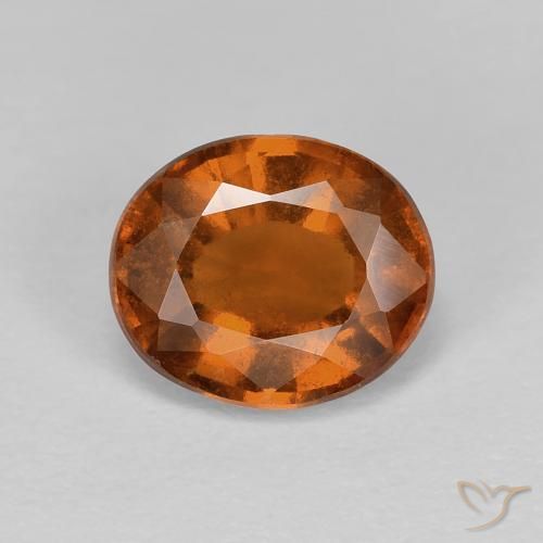 1.87ct Натуральный Темно-оранжевый Гранат Гессонит, Овал, Чистота VS