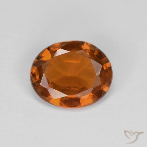 0.91ct Натуральный Янтарный Апельсин Гранат Гессонит, Овал, Чистота VS