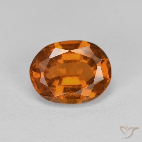 1.15ct Натуральный Янтарный Апельсин Гранат Гессонит, Овал, Чистота VS