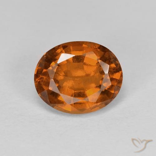 1.74ct Натуральный Янтарный Апельсин Гранат Гессонит, Овал, Чистота VS