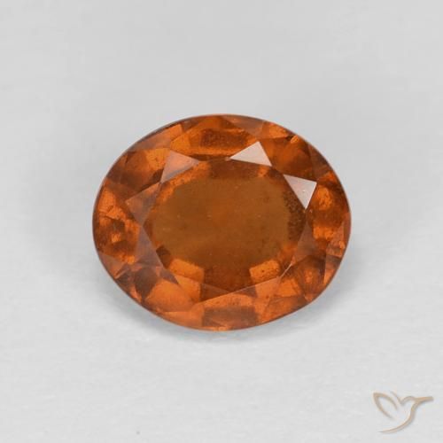 1.85ct Натуральный Темно-оранжевый Гранат Гессонит, Овал, Чистота VS