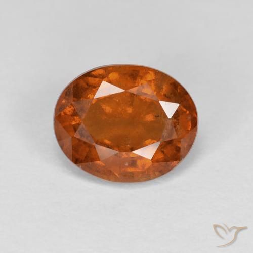 1.49ct Натуральный Янтарный Апельсин Гранат Гессонит, Овал, Чистота VS