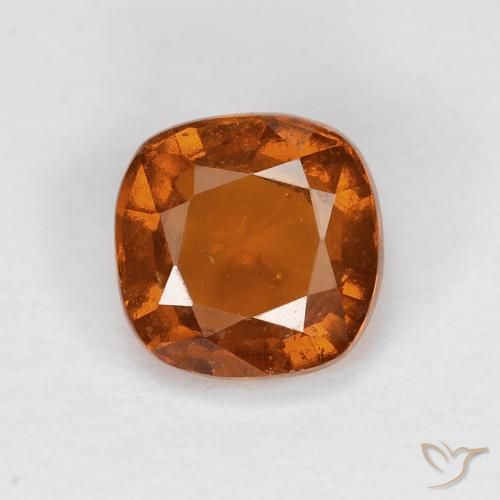1.00ct Натуральный Medium Dark-Orange Гранат Гессонит, Подушка, Чистота VS