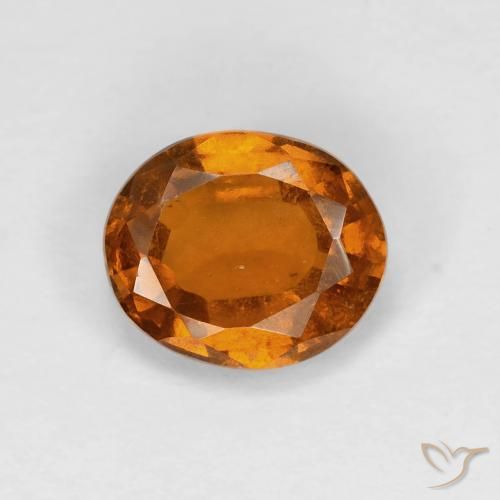 1.59ct Натуральный Темно-оранжевый Гранат Гессонит, Овал, Чистота VS