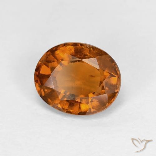 1.52 карата, натуральный Medium Dark-Orange Гранат Гессонит, Овал, Чистота VS