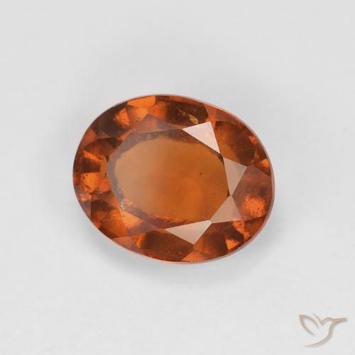 2.28 карата, натуральный Medium Dark-Orange Гранат Гессонит, Овал, VVS-VS