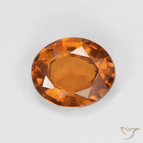1.60ct Натуральный Medium Dark-Orange Гранат Гессонит, Овал, VVS-VS