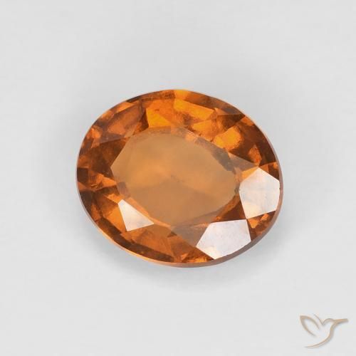 1.60 карата, натуральный Medium Dark-Orange Гранат Гессонит, Овал, VVS-VS