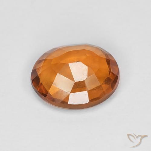 1.60 карата, натуральный Medium Dark-Orange Гранат Гессонит, Овал, VVS-VS