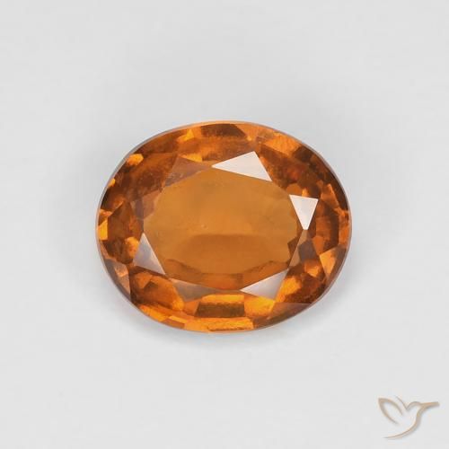 1.32ct Натуральный Темно-оранжевый Гранат Гессонит, Овал, VVS-VS