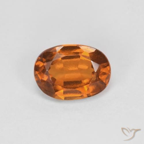 1.27ct Натуральный Темно-оранжевый Гранат Гессонит, Овал, VVS-VS