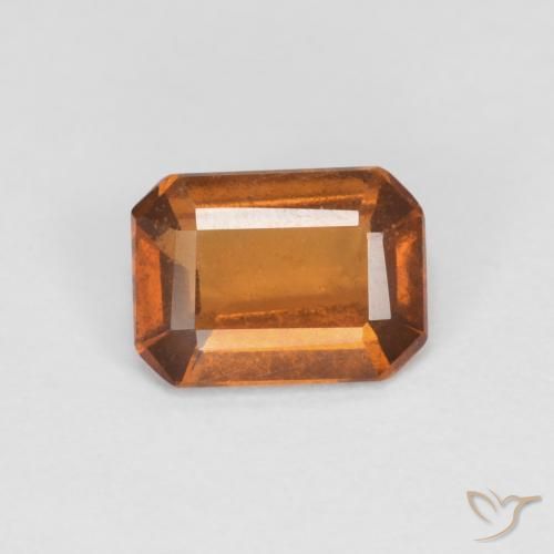 0.99ct Натуральный Темно-оранжевый Гранат Гессонит, Изумрудная огранка, Чистота VS