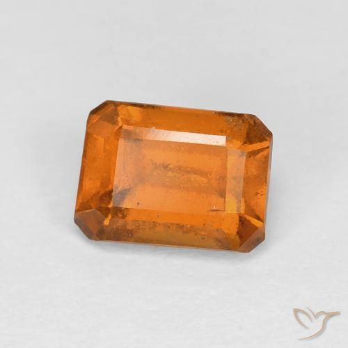 1.41ct Натуральный Средний апельсин Гранат Гессонит, Изумрудная огранка, VVS-VS