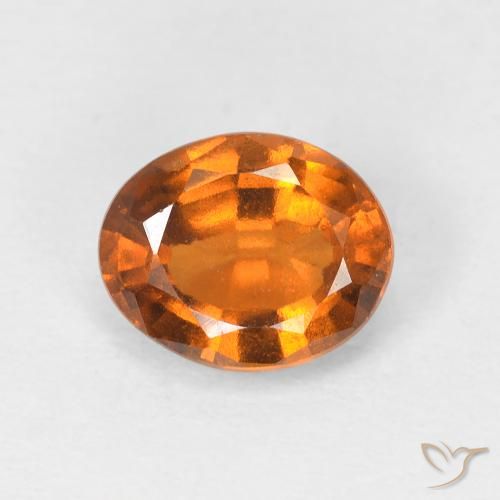 1.46ct Натуральный Средний апельсин Гранат Гессонит, Овал, VVS-VS