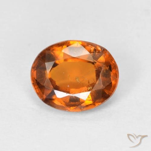 1.38ct Натуральный Желтовато-оранжевый Гранат Гессонит, Овал, Чистота VS