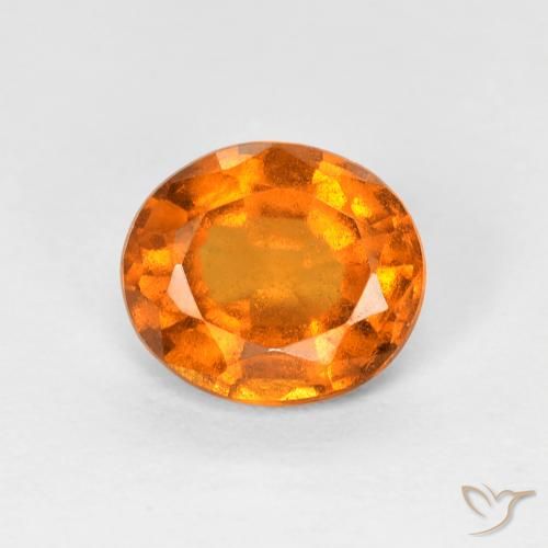 1.32ct Натуральный Янтарный Апельсин Гранат Гессонит, Овал, Чистота VS