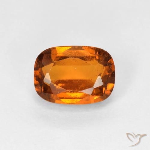 1.37ct Натуральный Темно-оранжевый Гранат Гессонит, Подушка, Чистота VS