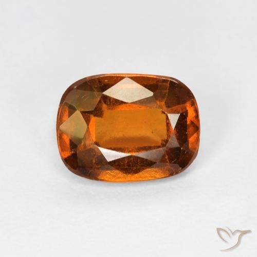 1.58ct Натуральный Средний апельсин Гранат Гессонит, Подушка, Чистота VS
