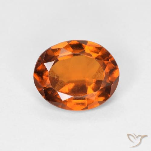 1.19ct Натуральный Средний апельсин Гранат Гессонит, Овал, Чистота VS