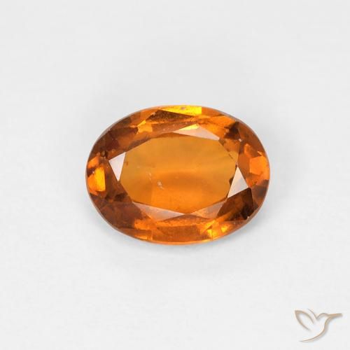 0.91ct Натуральный Средний апельсин Гранат Гессонит, Овал, VS-SI