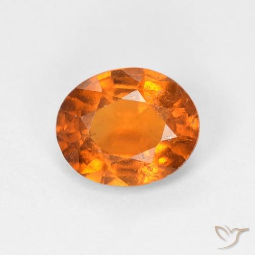 1.28ct Натуральный Желтовато-оранжевый Гранат Гессонит, Овал, VS-SI