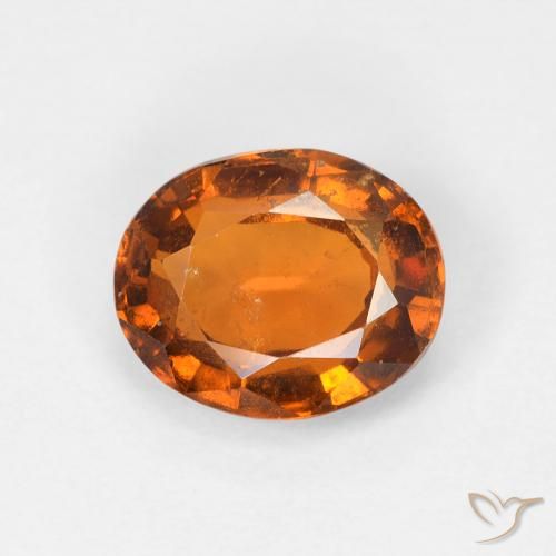 1.45ct Натуральный Темно-оранжевый Гранат Гессонит, Овал, VS-SI