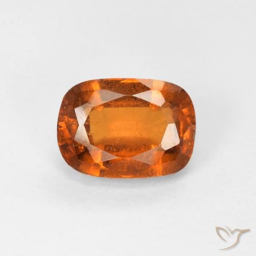 1.34ct Натуральный Темно-оранжевый Гранат Гессонит, Подушка, VS-SI