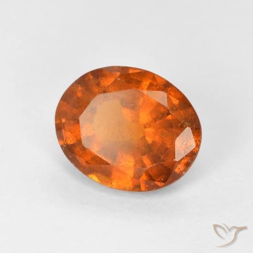1.56 карата, натуральный Medium Dark-Orange Гранат Гессонит, Овал, VS-SI