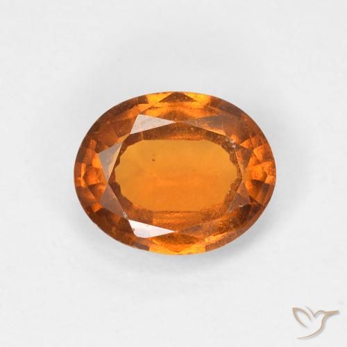 1.41ct Натуральный Темно-оранжевый Гранат Гессонит, Овал, VVS-VS