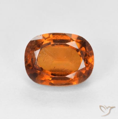 2.27ct Натуральный Темно-оранжевый Гранат Гессонит, Подушка, VS-SI