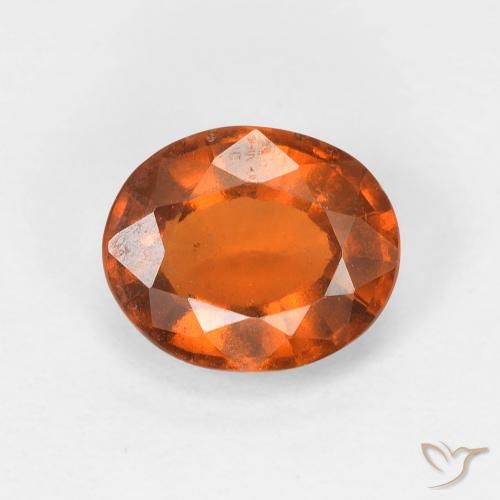 1.68ct Натуральный Средний апельсин Гранат Гессонит, Овал, Чистота VS