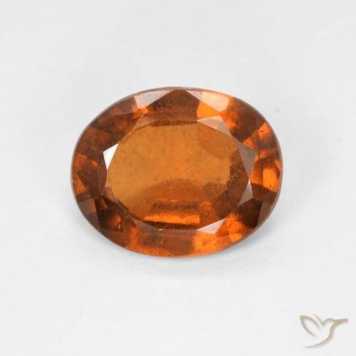 1.38ct Натуральный Темно-оранжевый Гранат Гессонит, Овал, Чистота VS