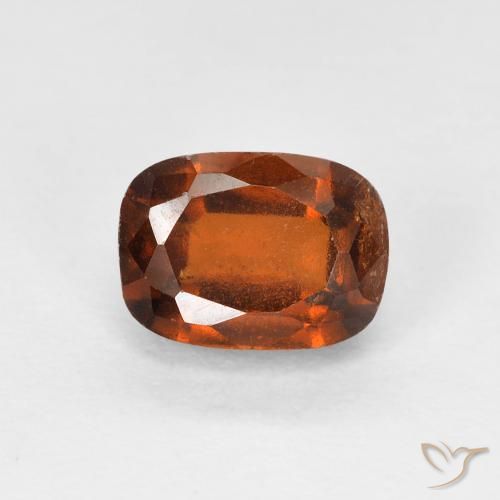 1.60ct Натуральный Темно-оранжевый Гранат Гессонит, Подушка, Чистота VS