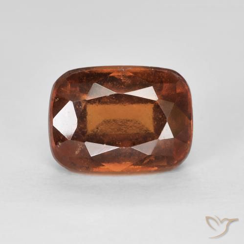 2.67ct Натуральный Темно-оранжевый Гранат Гессонит, Подушка, VVS-VS