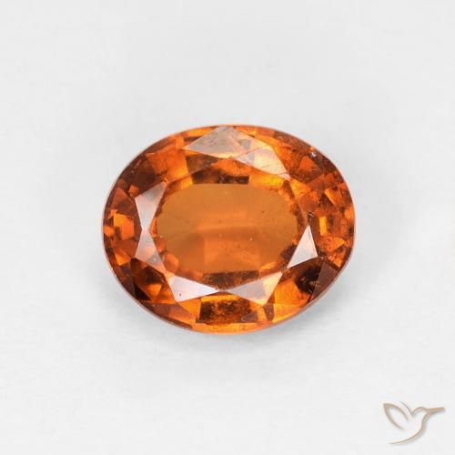 1.36ct Натуральный Темно-оранжевый Гранат Гессонит, Овал, Чистота VS
