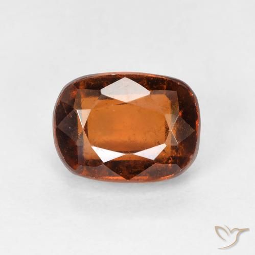 2.33ct Натуральный Темно-оранжевый Гранат Гессонит, Подушка, VVS-VS