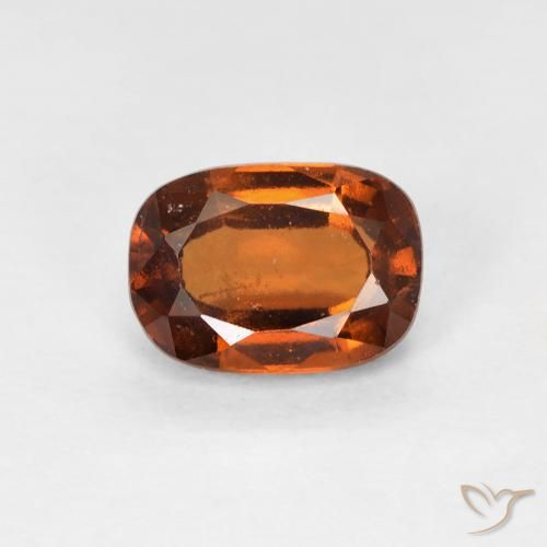 1.24ct Натуральный Средний апельсин Гранат Гессонит, Подушка, Чистота VS