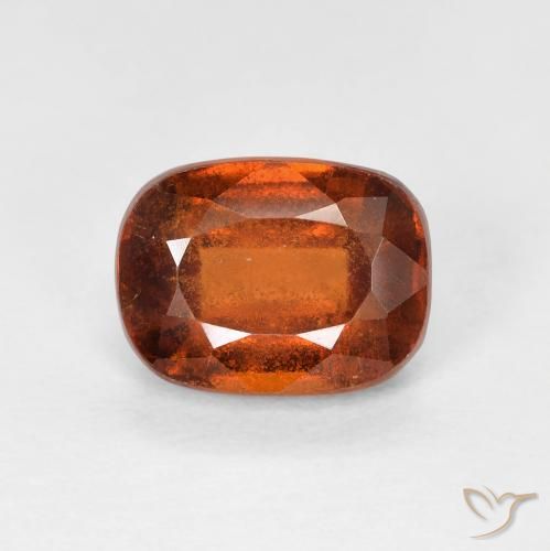 2.08ct Натуральный Янтарный Апельсин Гранат Гессонит, Подушка, Чистота VS
