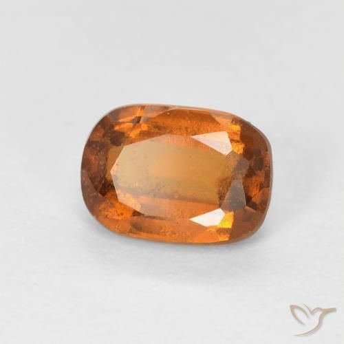 1.26ct Натуральный Желтовато-оранжевый Гранат Гессонит, Подушка, VVS-VS