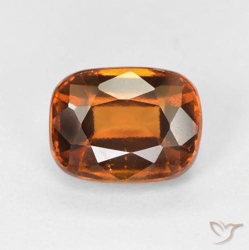 2.20ct Натуральный Темно-оранжевый Гранат Гессонит, Подушка, VVS-VS