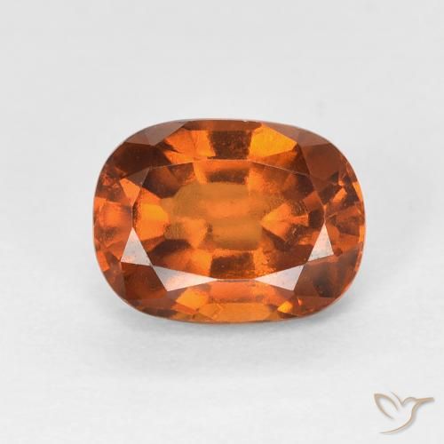 1.78ct Натуральный Темно-оранжевый Гранат Гессонит, Подушка, VVS-VS