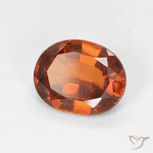 1.60 карата, натуральный Medium Dark-Orange Гранат Гессонит, Овал, VVS-VS