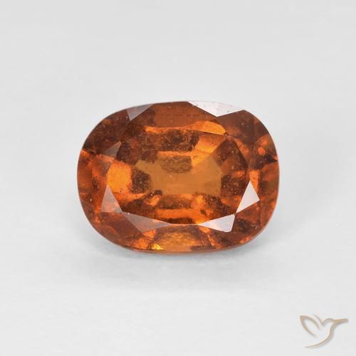 1.79ct Натуральный Красновато-оранжевый Гранат Гессонит, Подушка, Чистота VS