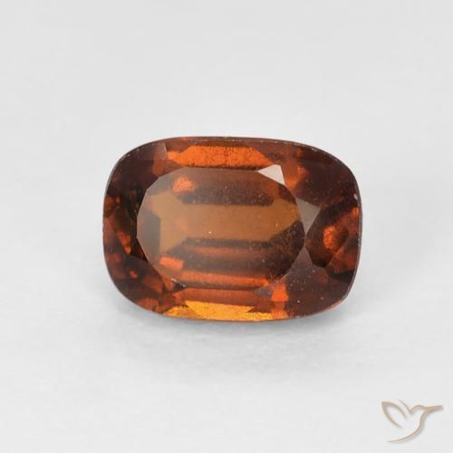 1.44ct Натуральный Темно-оранжевый Гранат Гессонит, Подушка, Чистота VS