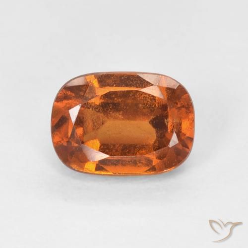 1.35ct Натуральный Темно-оранжевый Гранат Гессонит, Подушка, Чистота VS