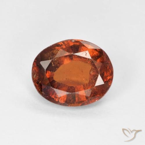 1.45ct Натуральный Янтарный Апельсин Гранат Гессонит, Овал, Чистота VS