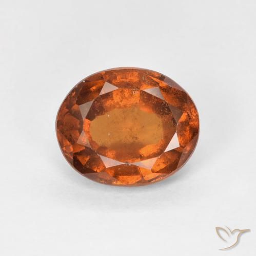 1.75ct Натуральный Medium Dark-Orange Гранат Гессонит, Овал, Чистота VS